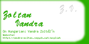 zoltan vandra business card